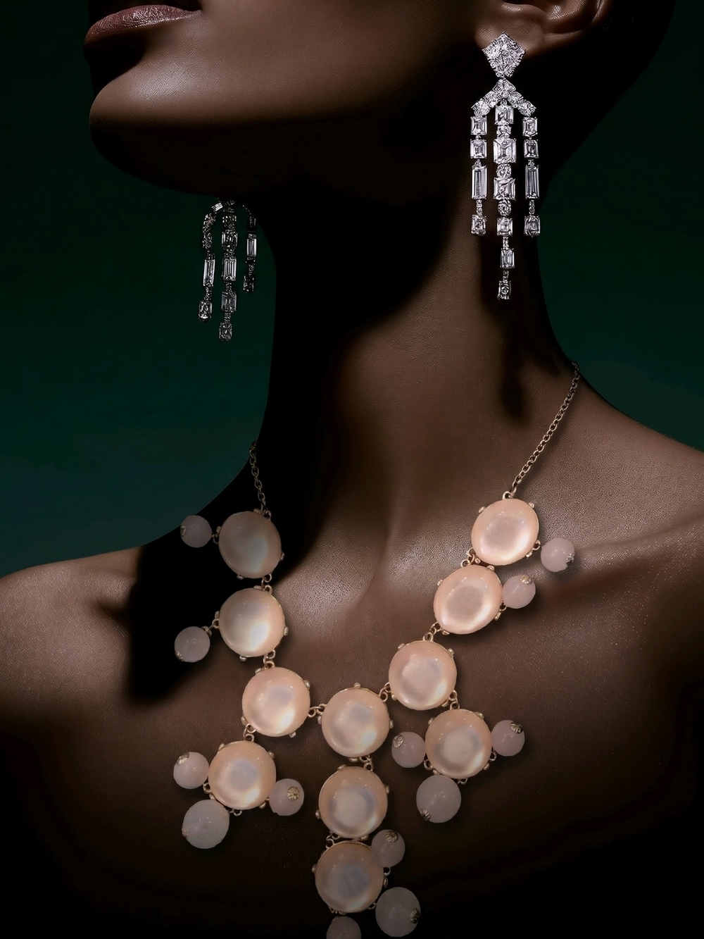 Elegant Rose Quartz Statement Necklace